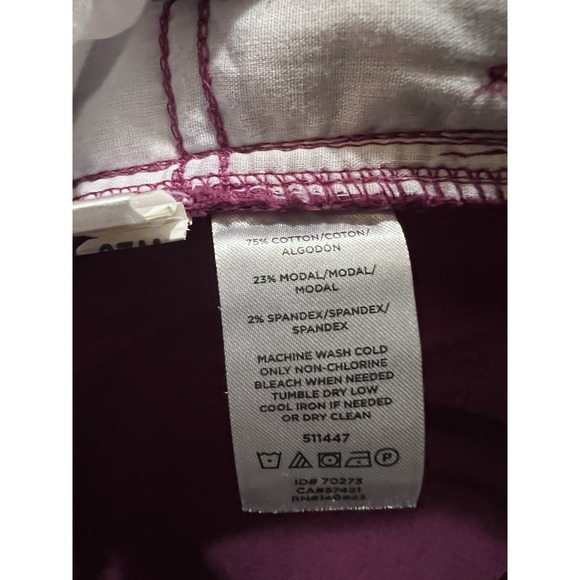 Loft Women's Corduroy Pants High Rise Skinny Petite Size 8 Petite Wine Purple - Picture 7 of 9